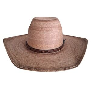 ARIAT Western Men's Fired Palm Leaf Straw Western Cowboy Hat Sun Protection Farm